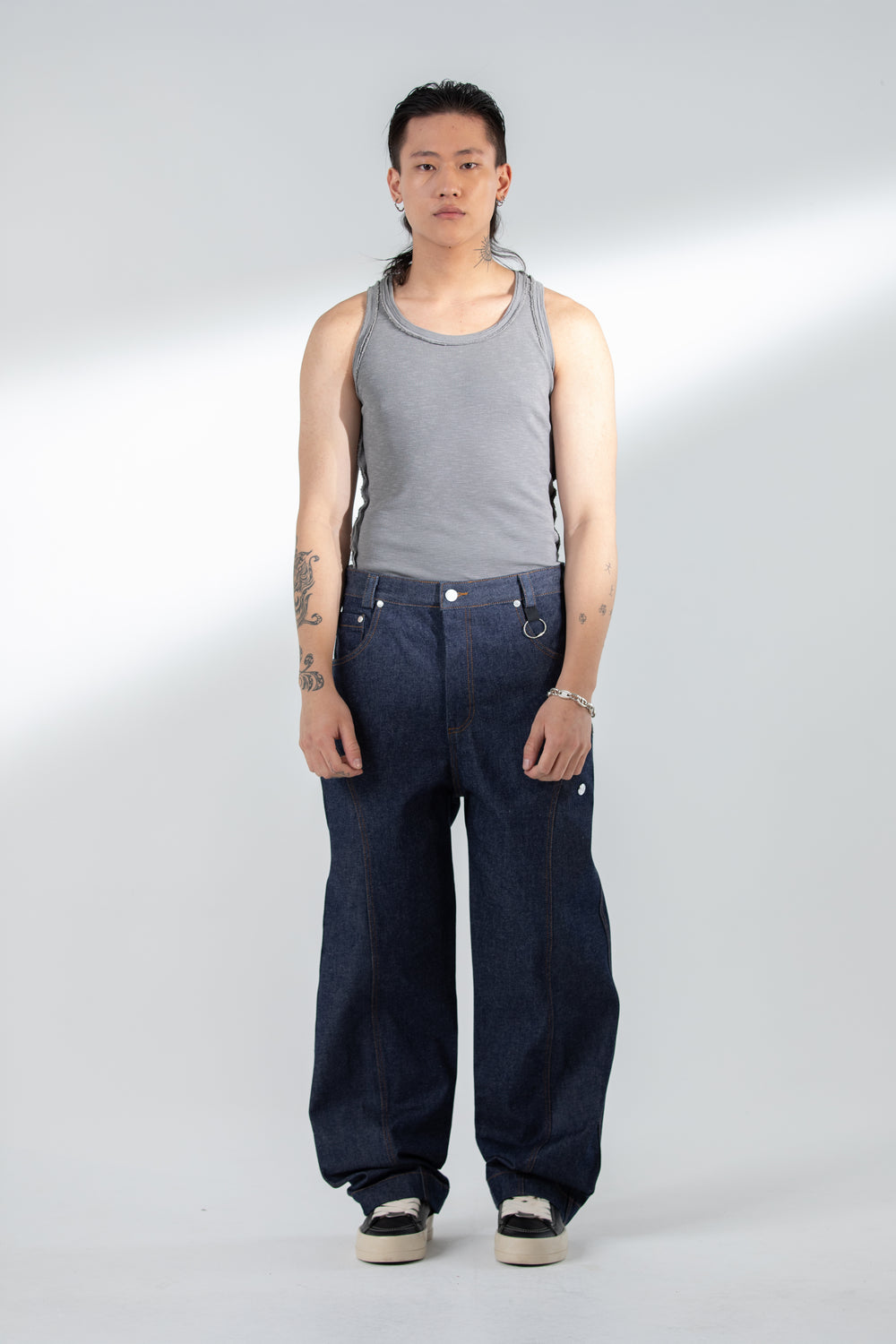 PATTERN TANK TOP LIGHT GREY