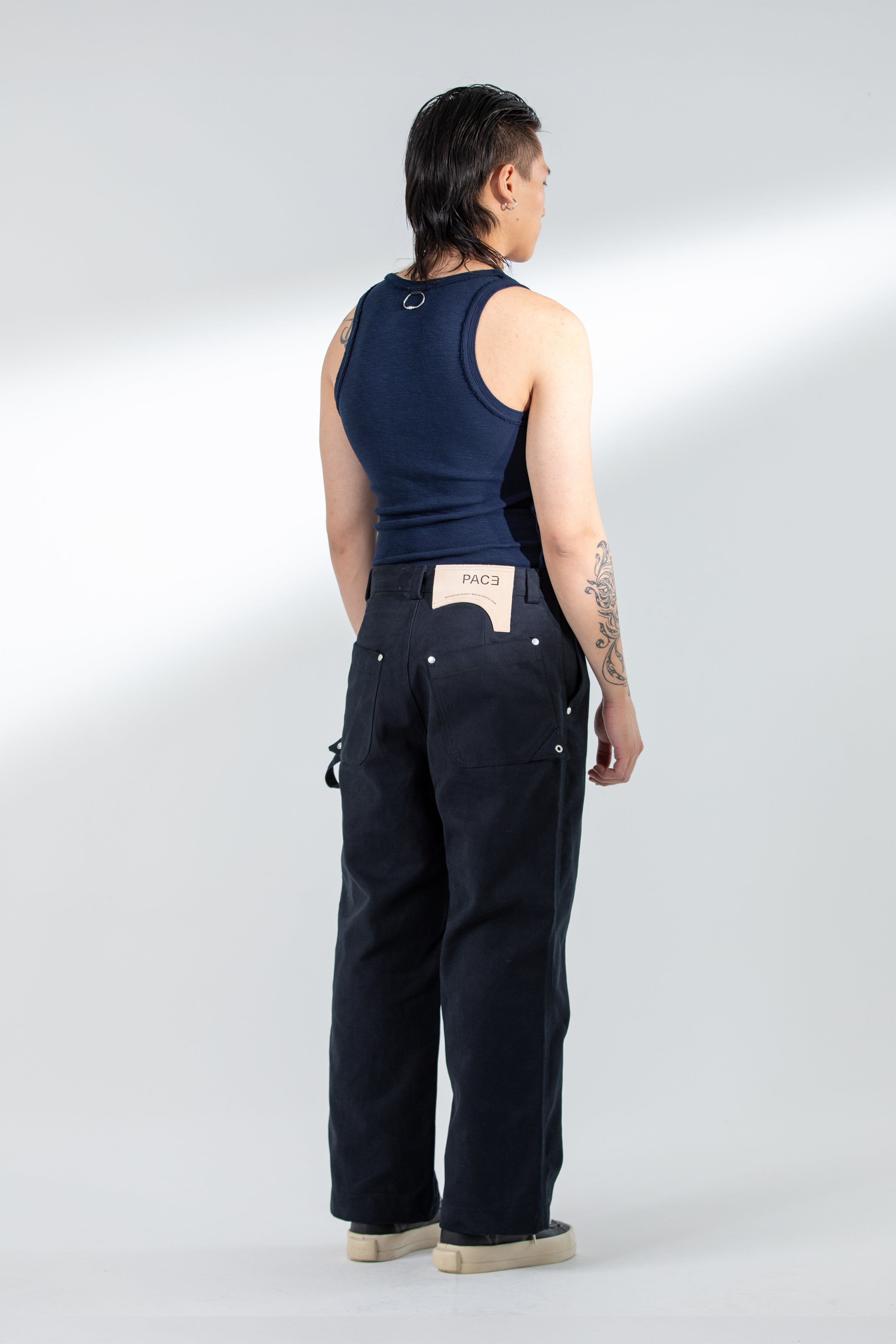 PATTERN TANK TOP STONE WASHED NAVY BLUE