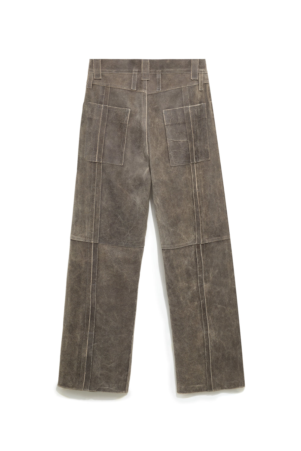 TRUCKER TYP0 LEATHER PANTS DISTRESSED BROWN