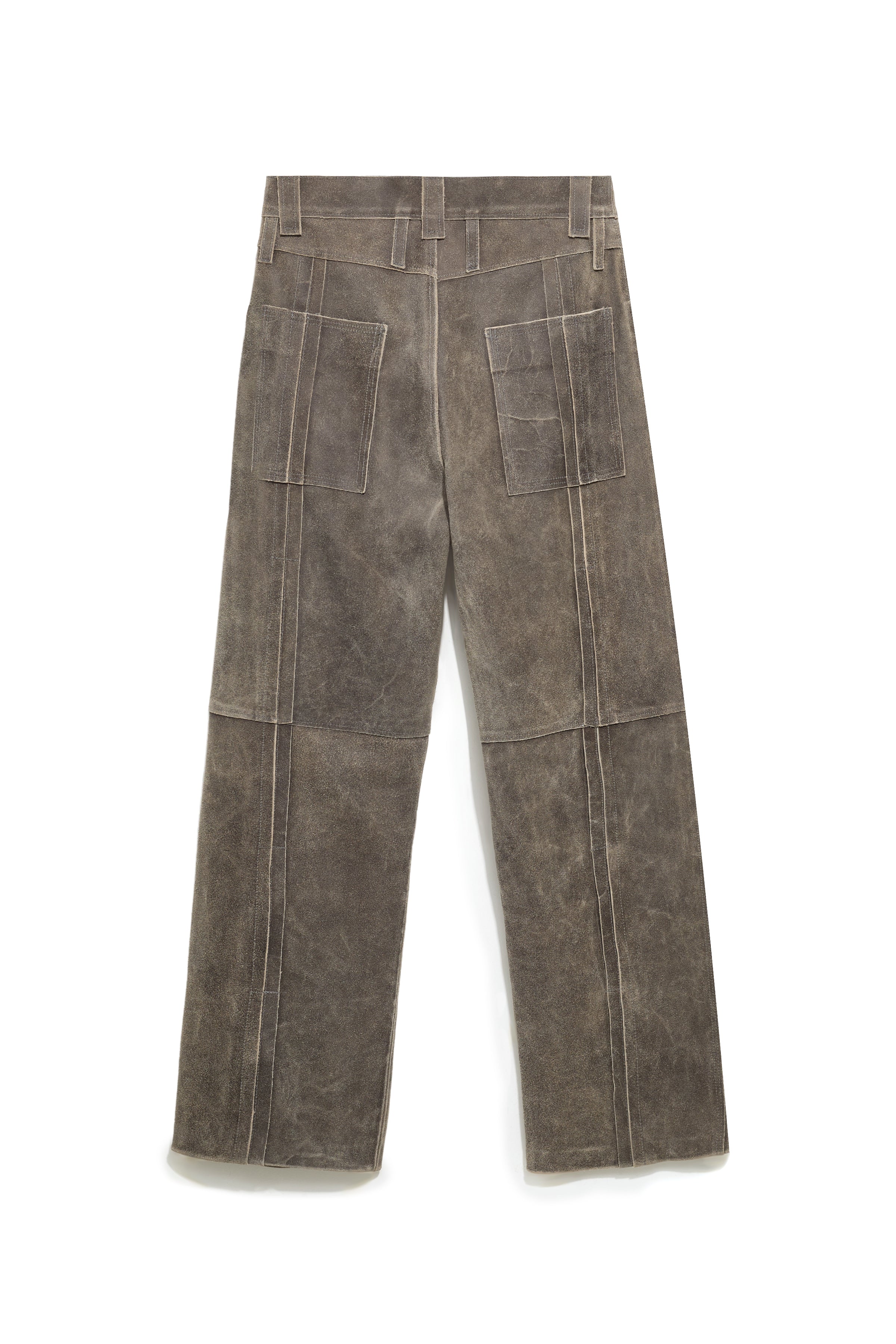 TRUCKER TYP0 LEATHER PANTS DISTRESSED BROWN