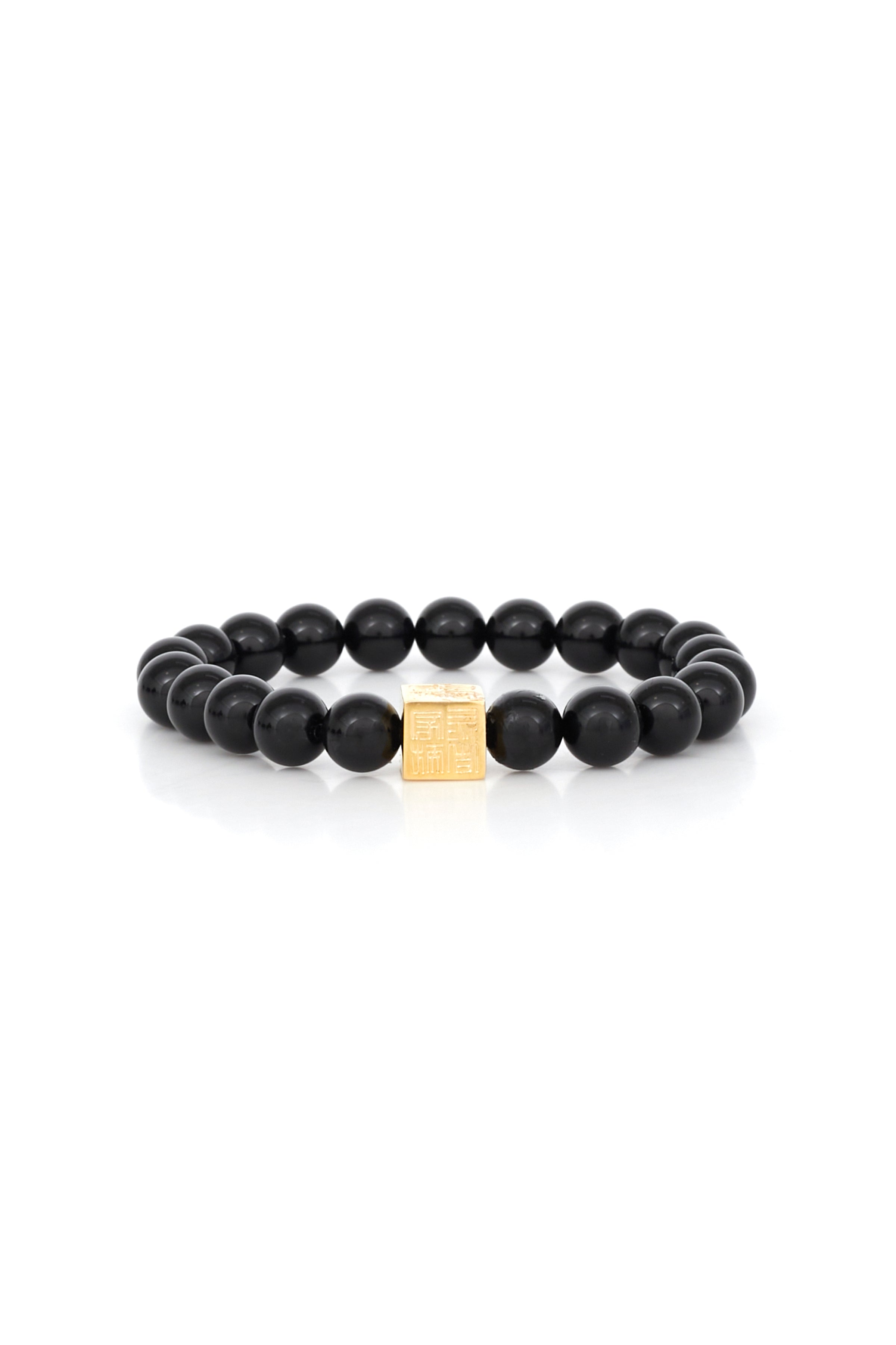 DK BRACELET BLACK TOURMALINE - GOLD