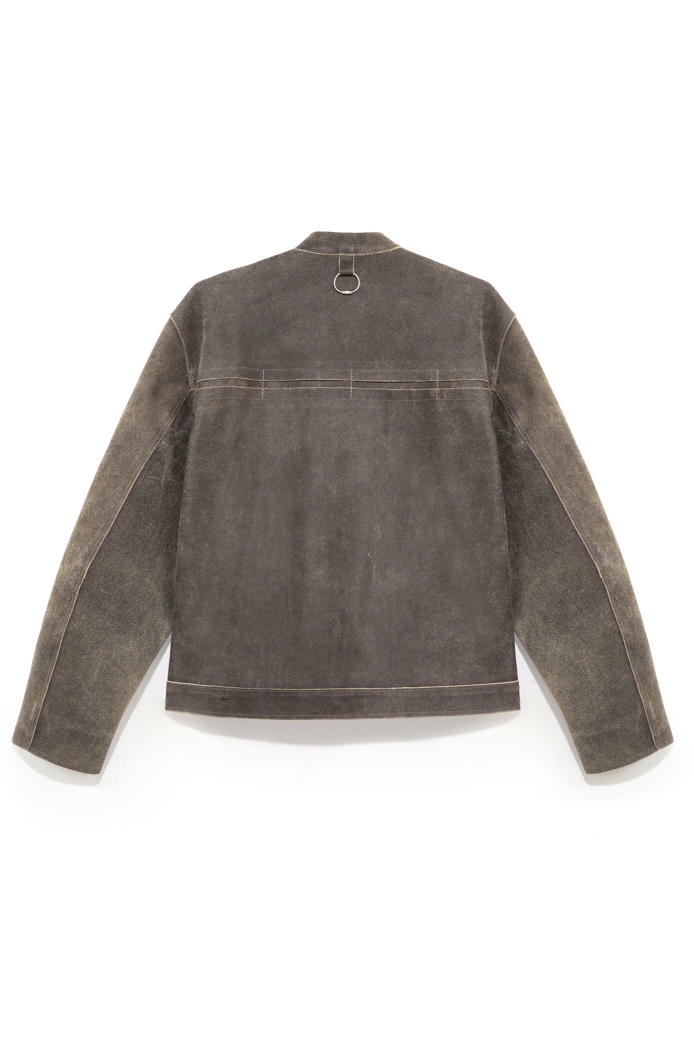 TYP0 TRUCKER LEATHER JACKET DISTRESSED BROWN