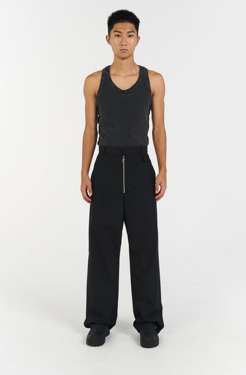 PATTERN TANK TOP DARK GREY