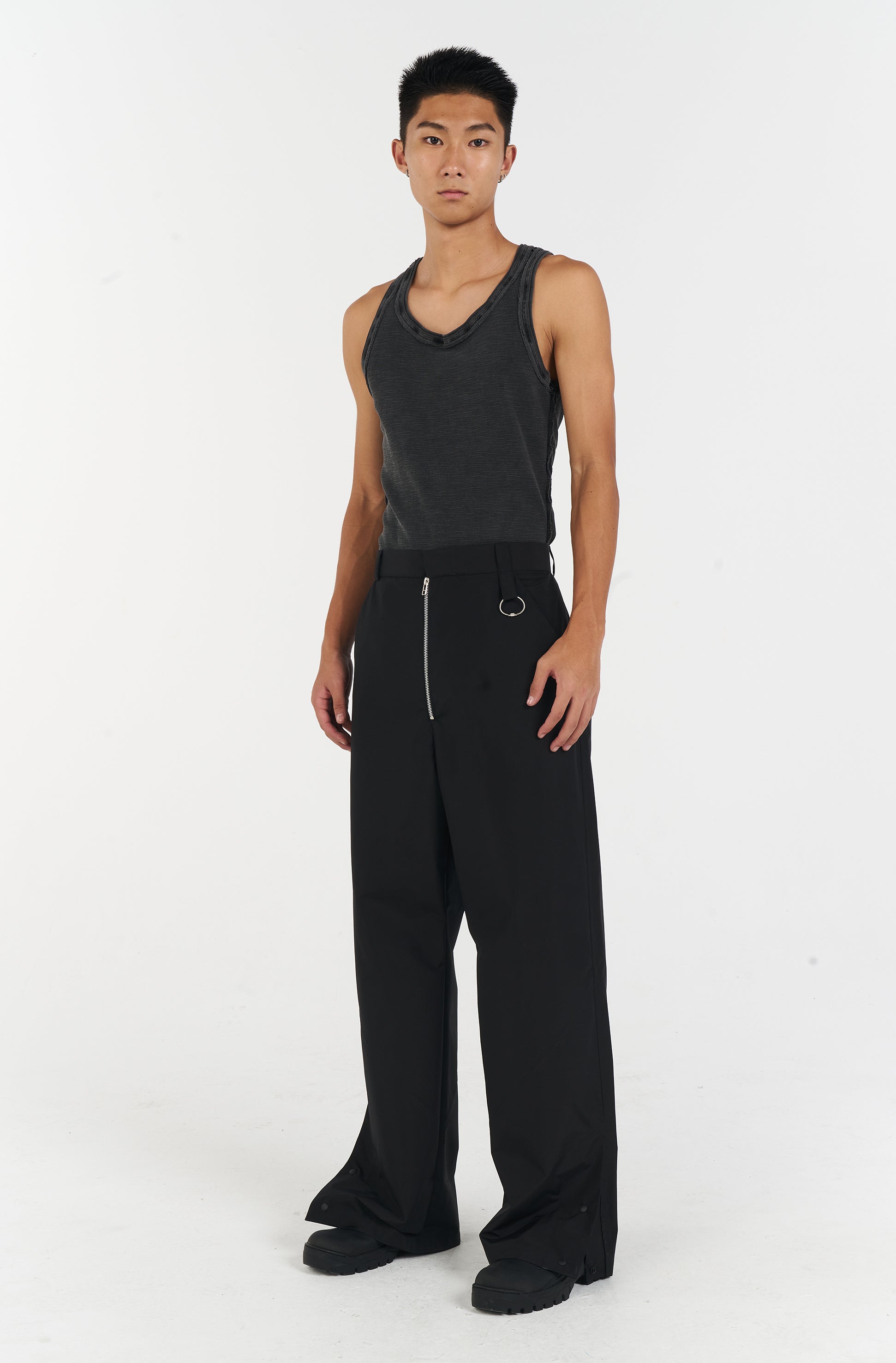 PATTERN TANK TOP DARK GREY