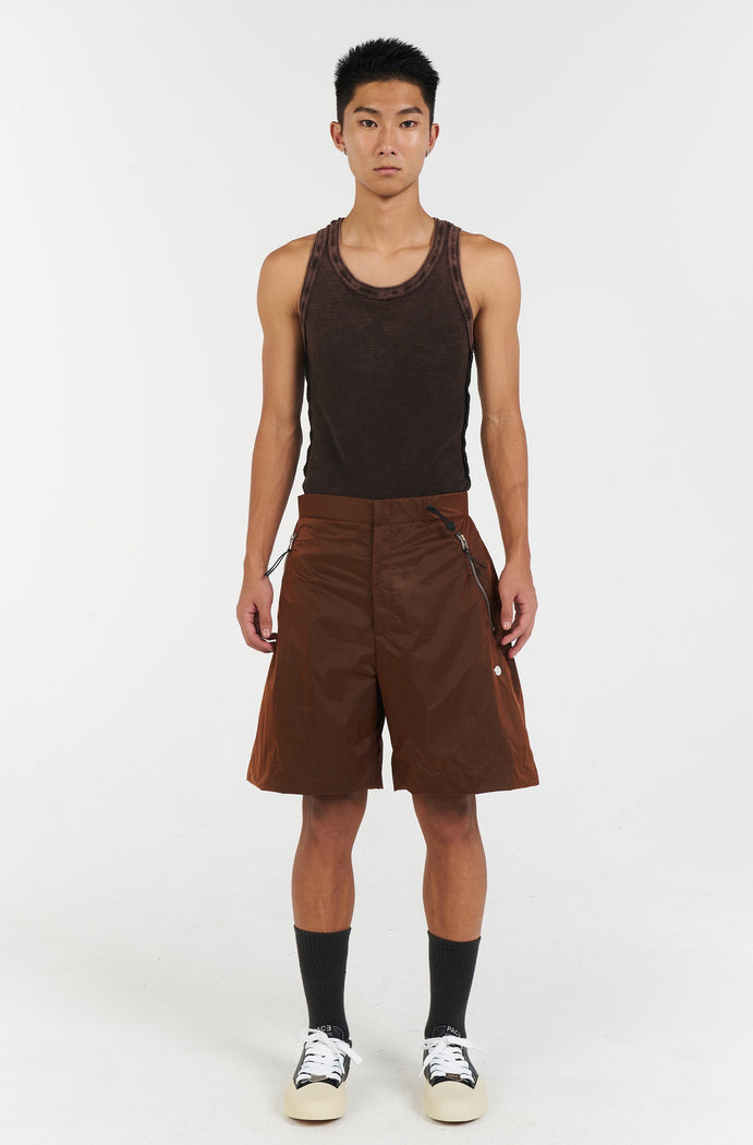PATTERN TANK TOP STONE WASHED BROWN