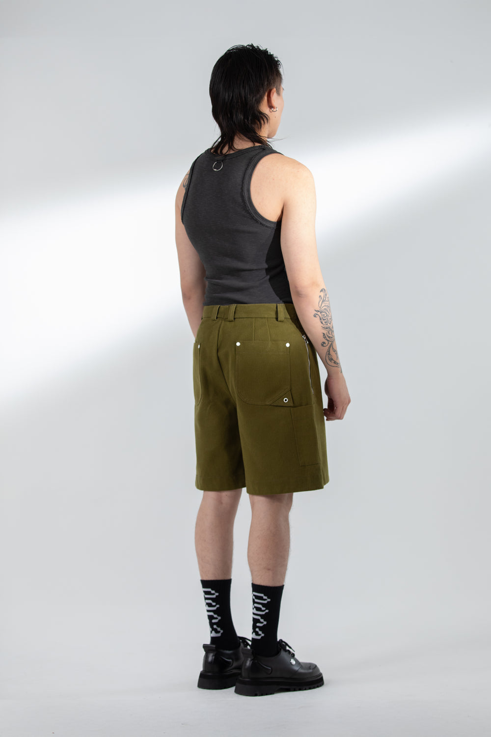 PATTERN TANK TOP STONE WASHED DARK GREY