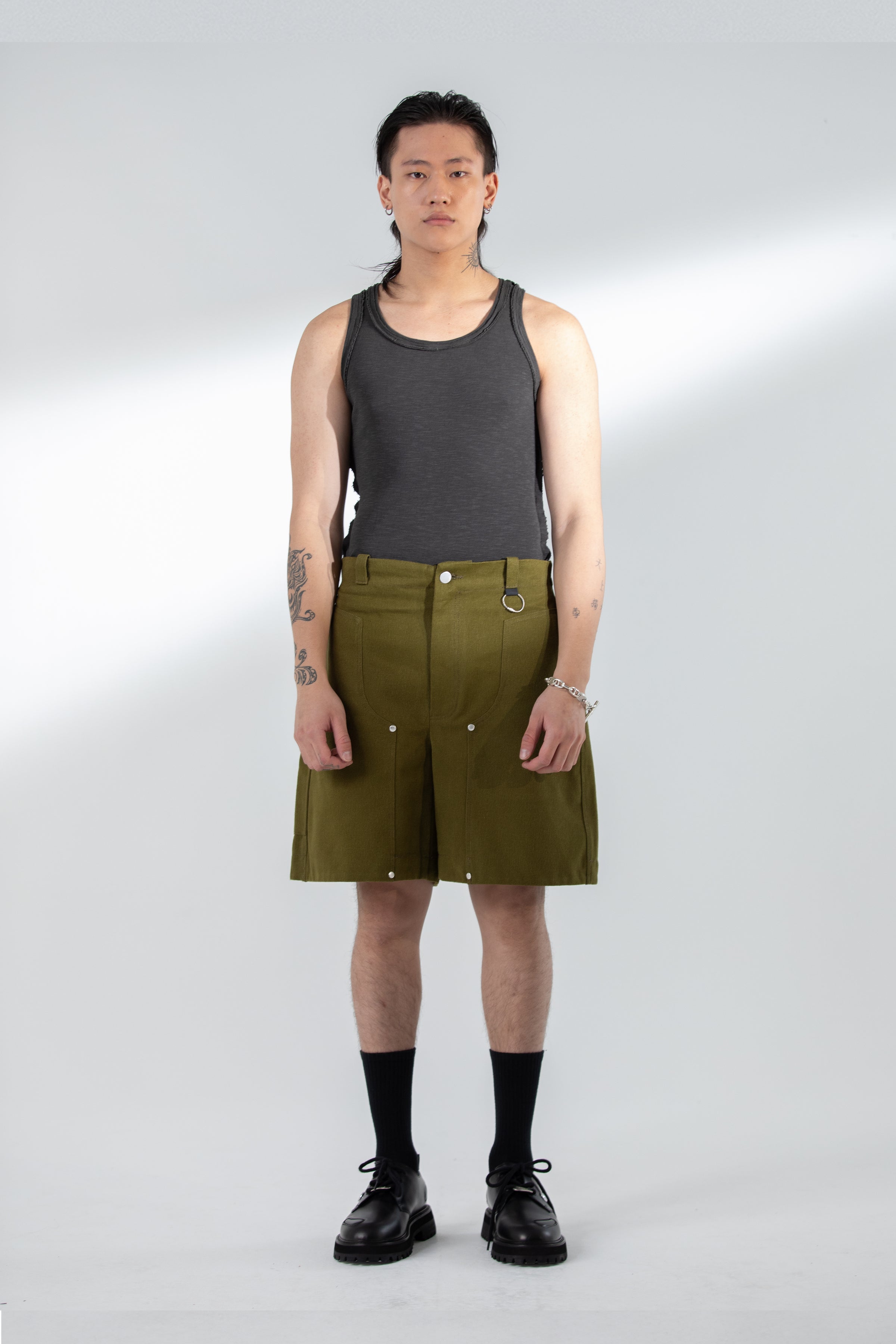 PATTERN TANK TOP STONE WASHED DARK GREY