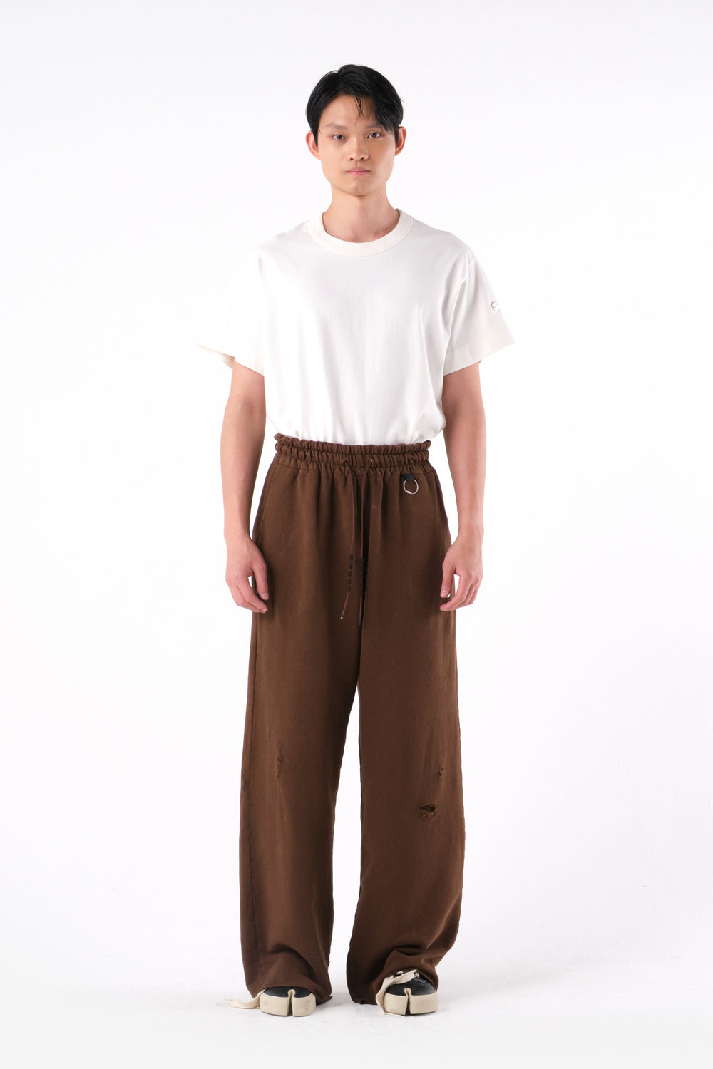 RIPPED SWEATPANTS BROWN