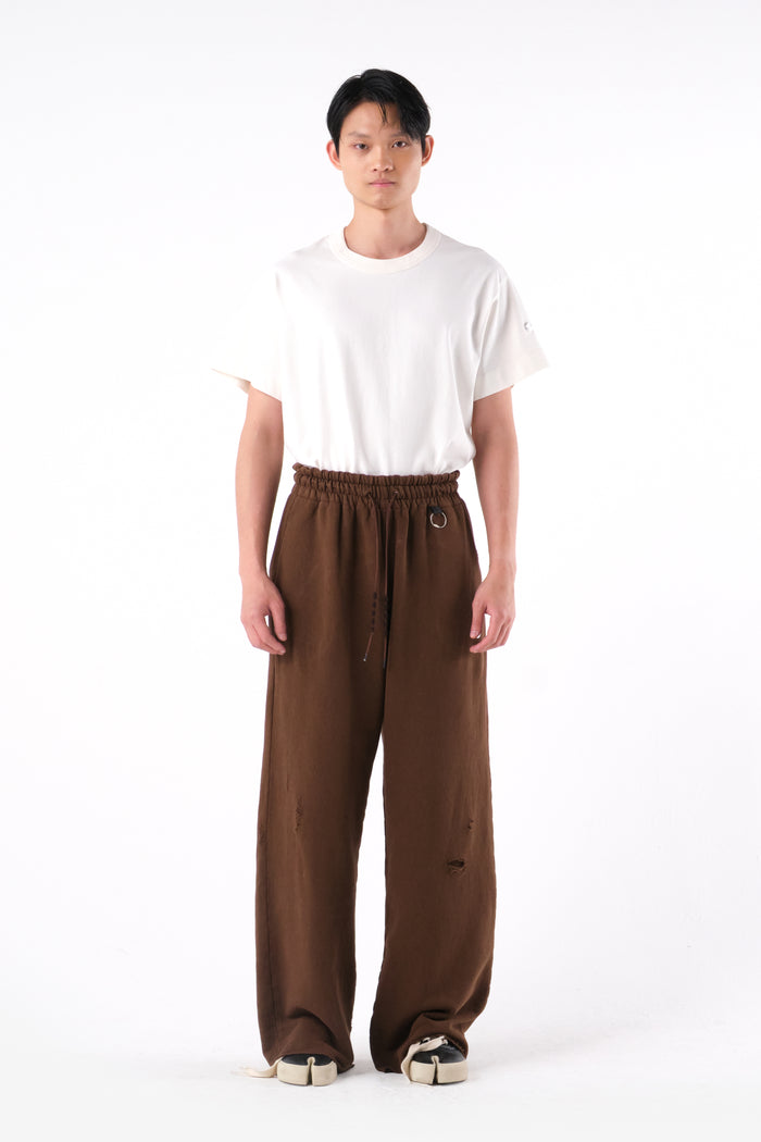 RIPPED SWEATPANTS BROWN