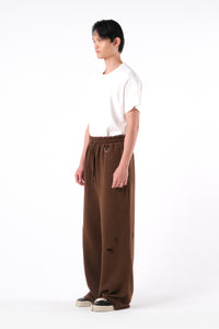 RIPPED SWEATPANTS BROWN