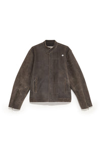 TYP0 TRUCKER LEATHER JACKET DISTRESSED BROWN