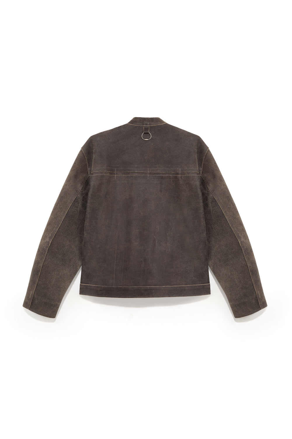 TYP0 TRUCKER LEATHER JACKET DISTRESSED BROWN