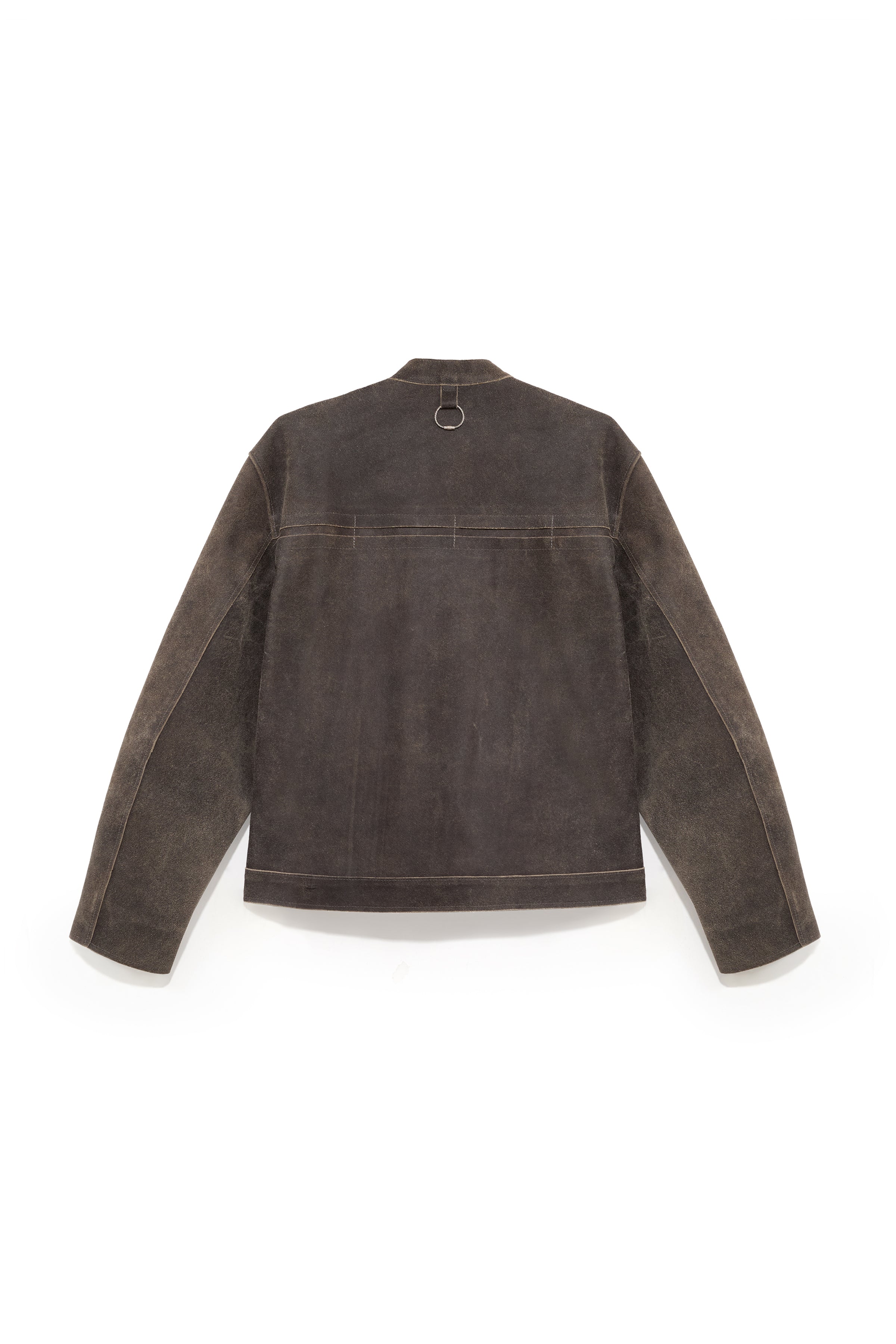 TYP0 TRUCKER LEATHER JACKET DISTRESSED BROWN