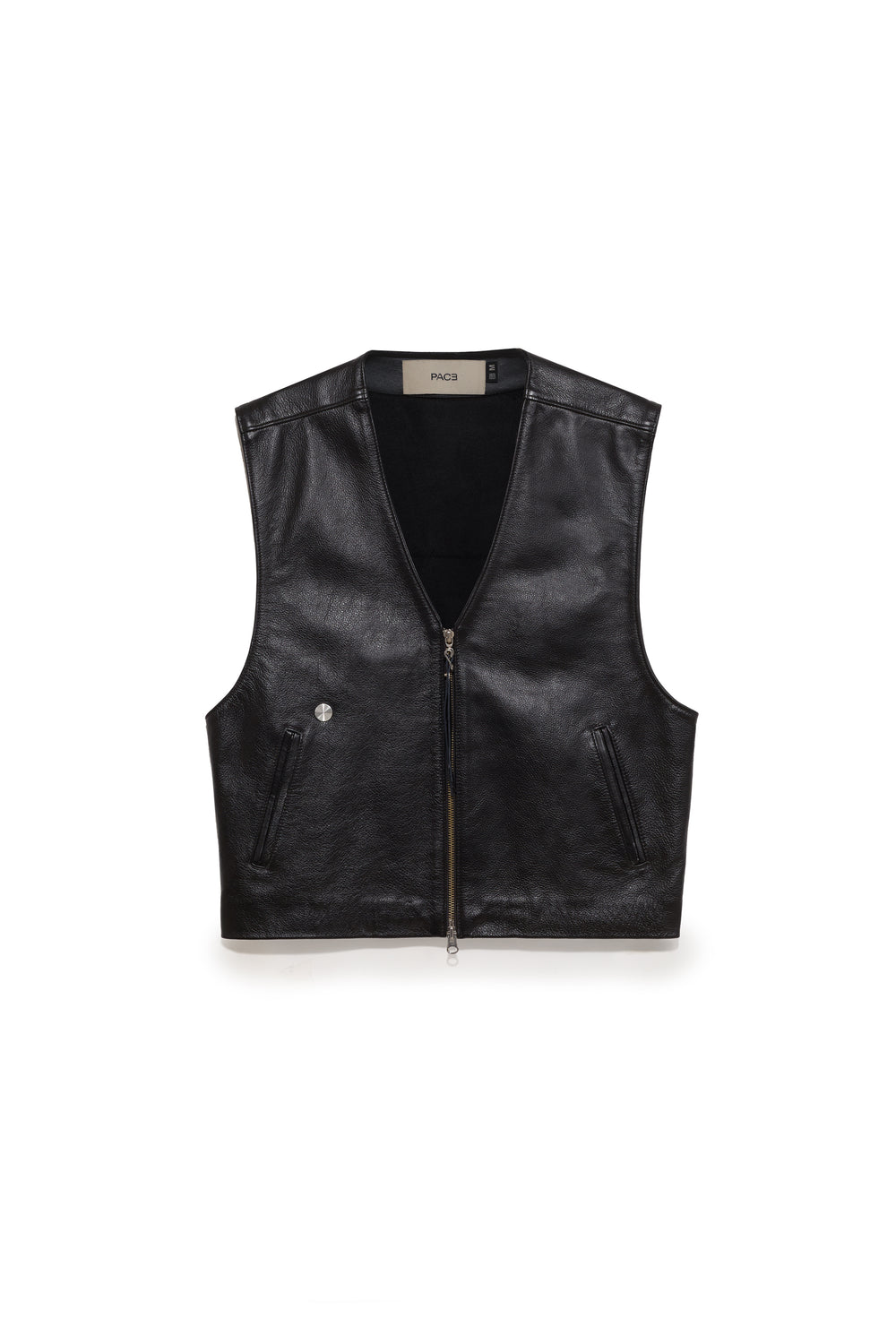 GILET LEATHER VEST BLACK