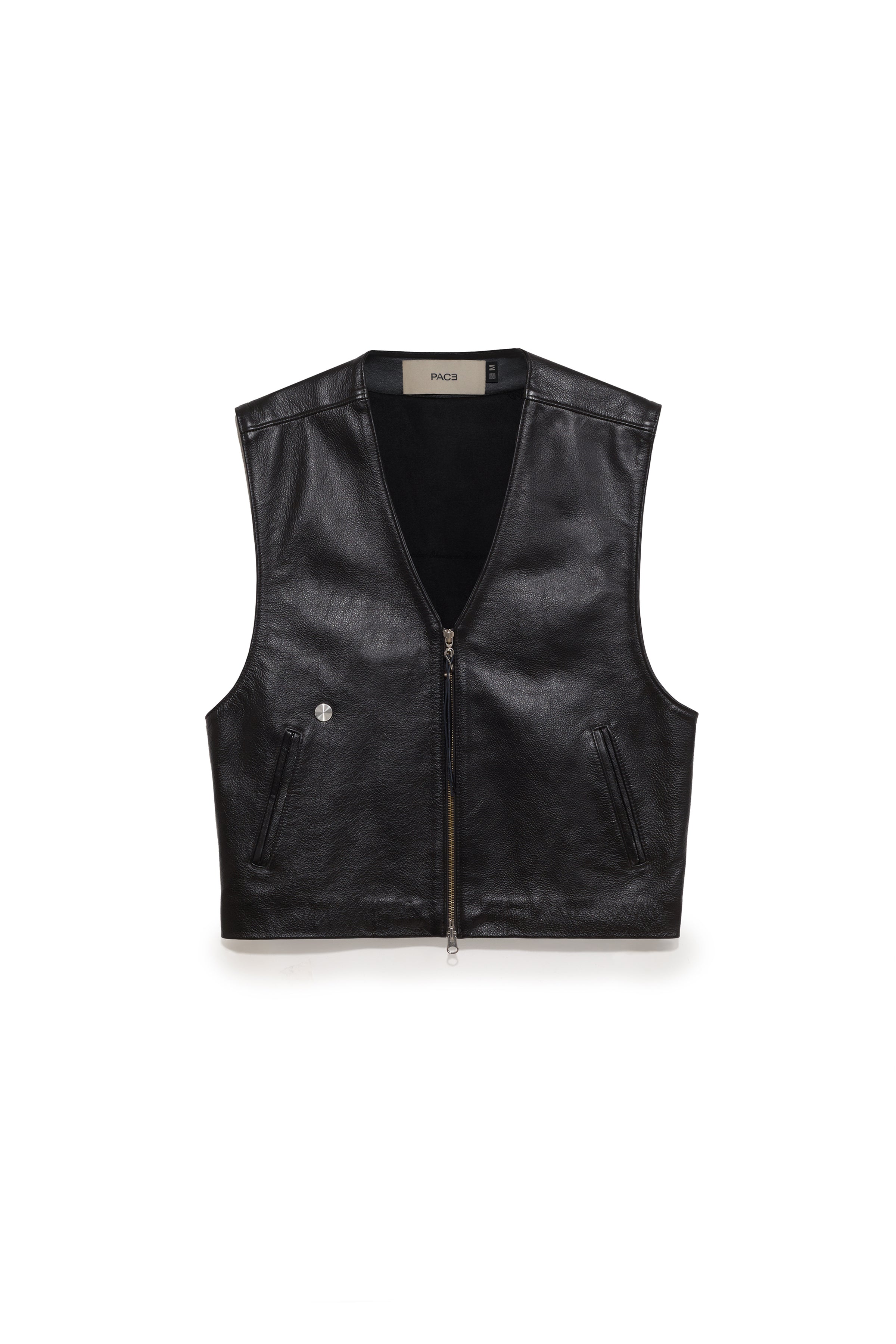 GILET LEATHER VEST BLACK