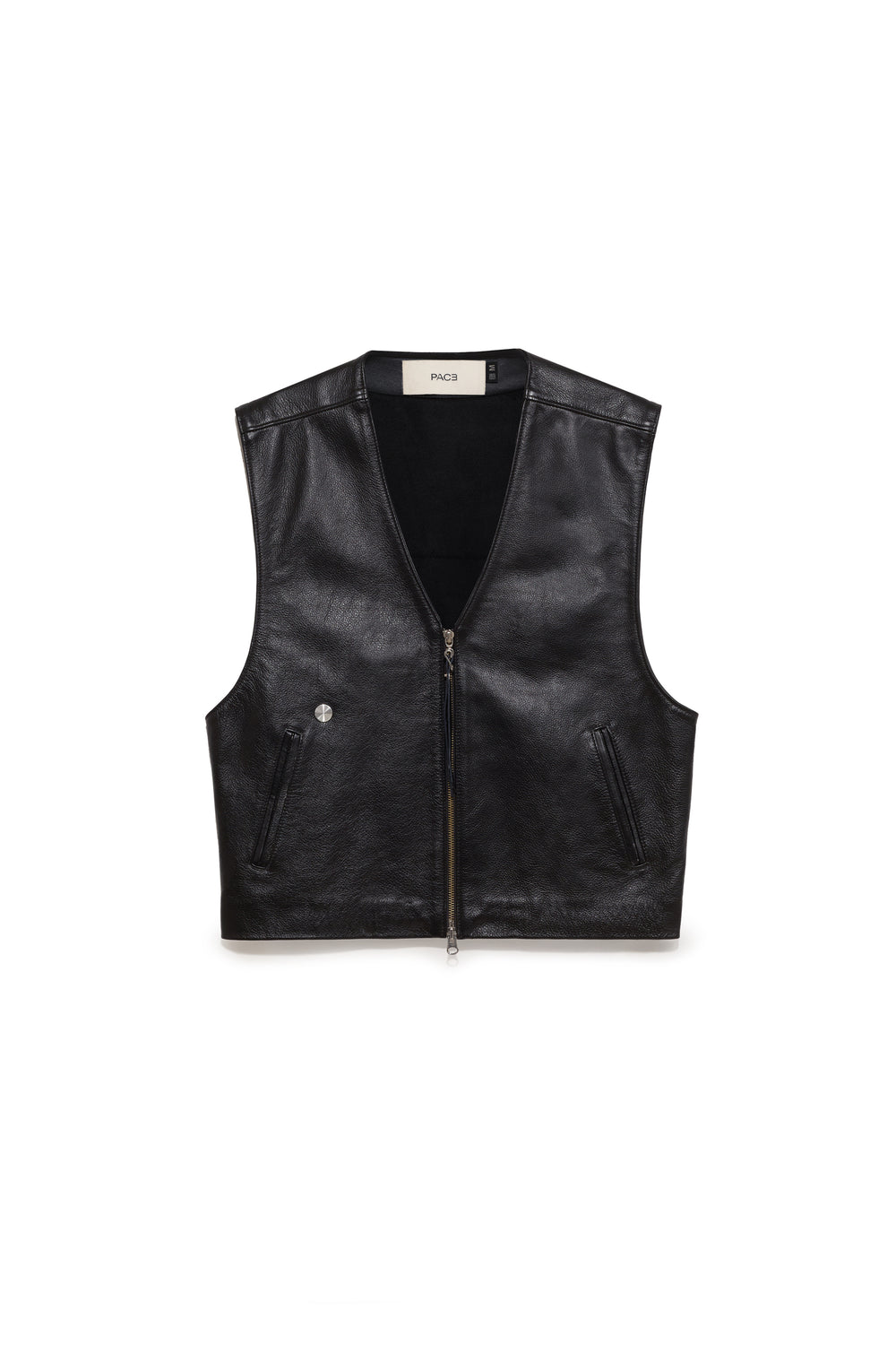 GILET LEATHER VEST BLACK