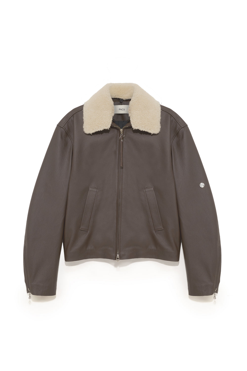 TOBI LEATHER JACKET BROWN / OFF WHITE FUR
