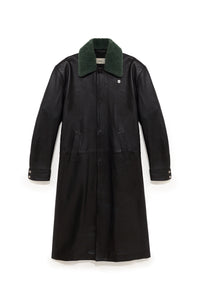 TOBI LEATHER LONG COAT BLACK
