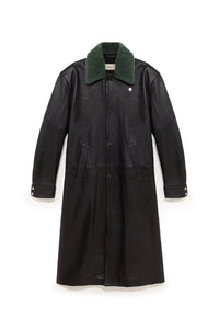 TOBI LEATHER LONG COAT BLACK