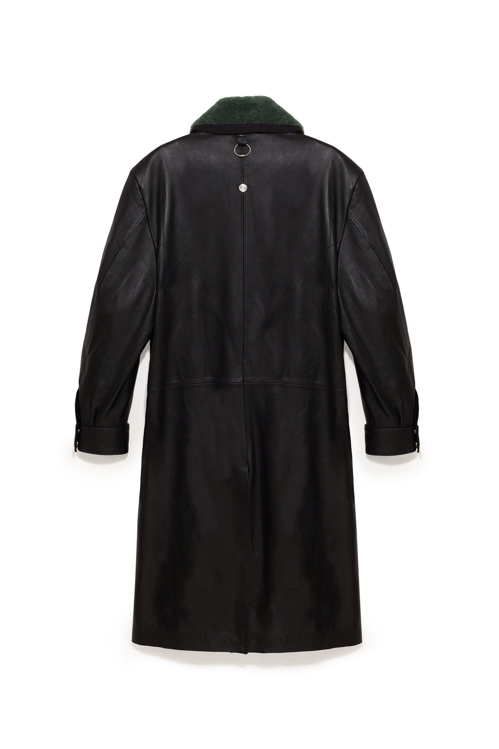 TOBI LEATHER LONG COAT BLACK