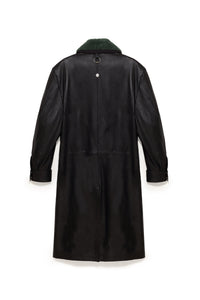 TOBI LEATHER LONG COAT BLACK
