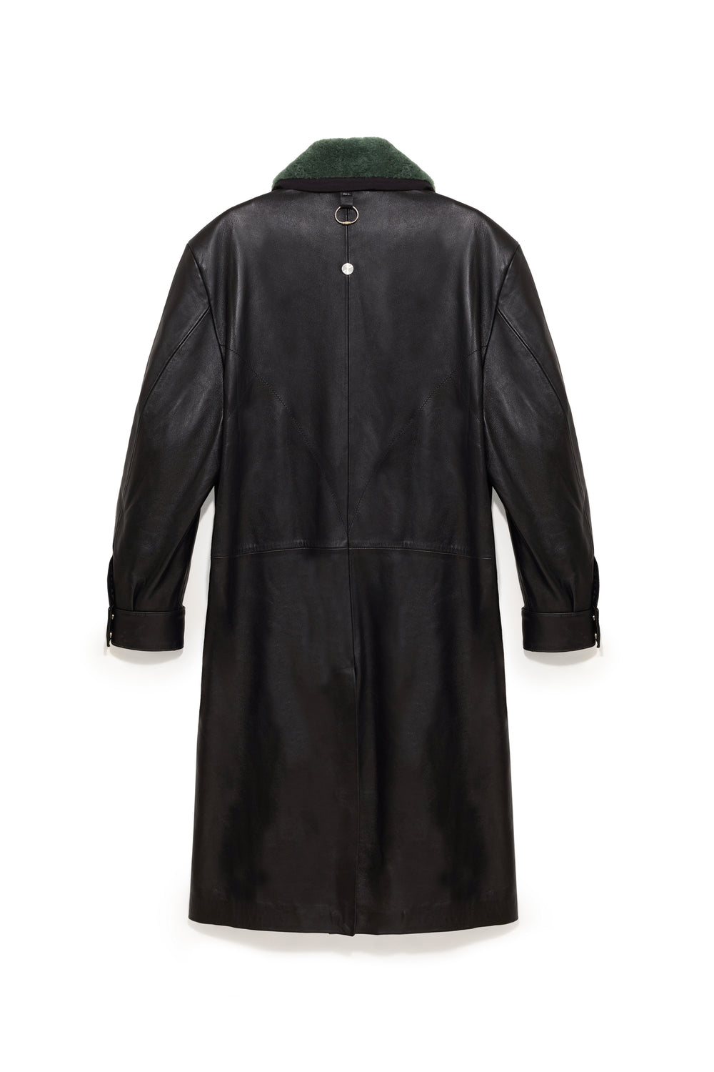 TOBI LEATHER LONG COAT BLACK