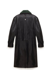 TOBI LEATHER LONG COAT BLACK