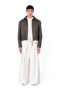 TOBI LEATHER JACKET BROWN / OFF WHITE FUR