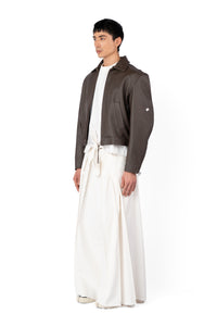 TOBI LEATHER JACKET BROWN / OFF WHITE FUR