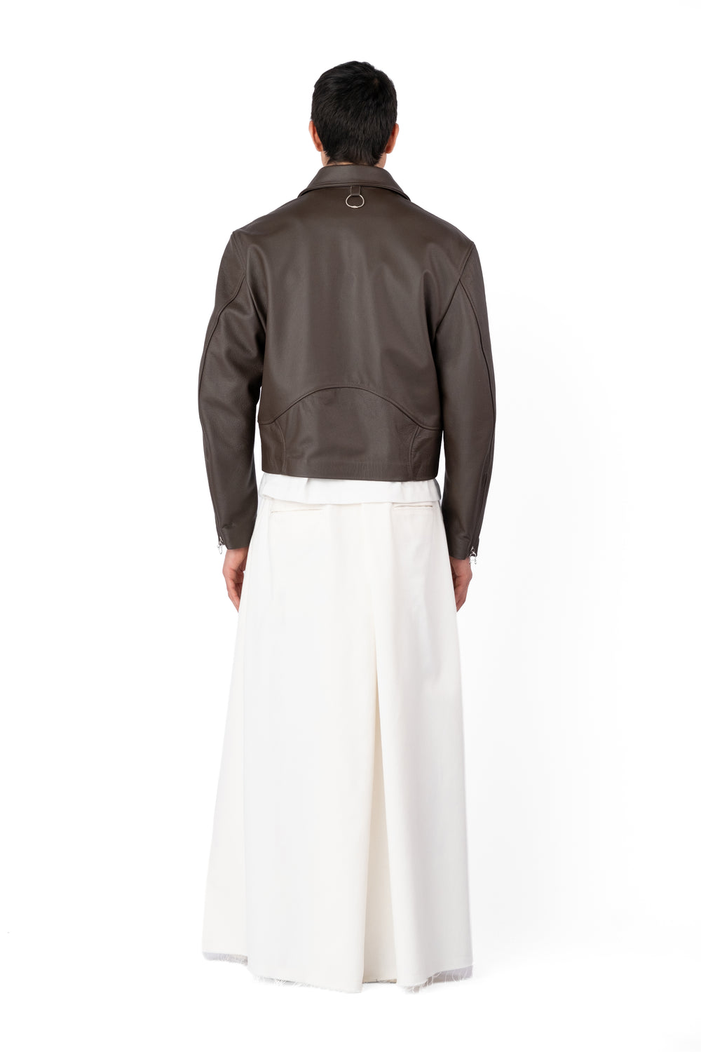 TOBI LEATHER JACKET BROWN / OFF WHITE FUR