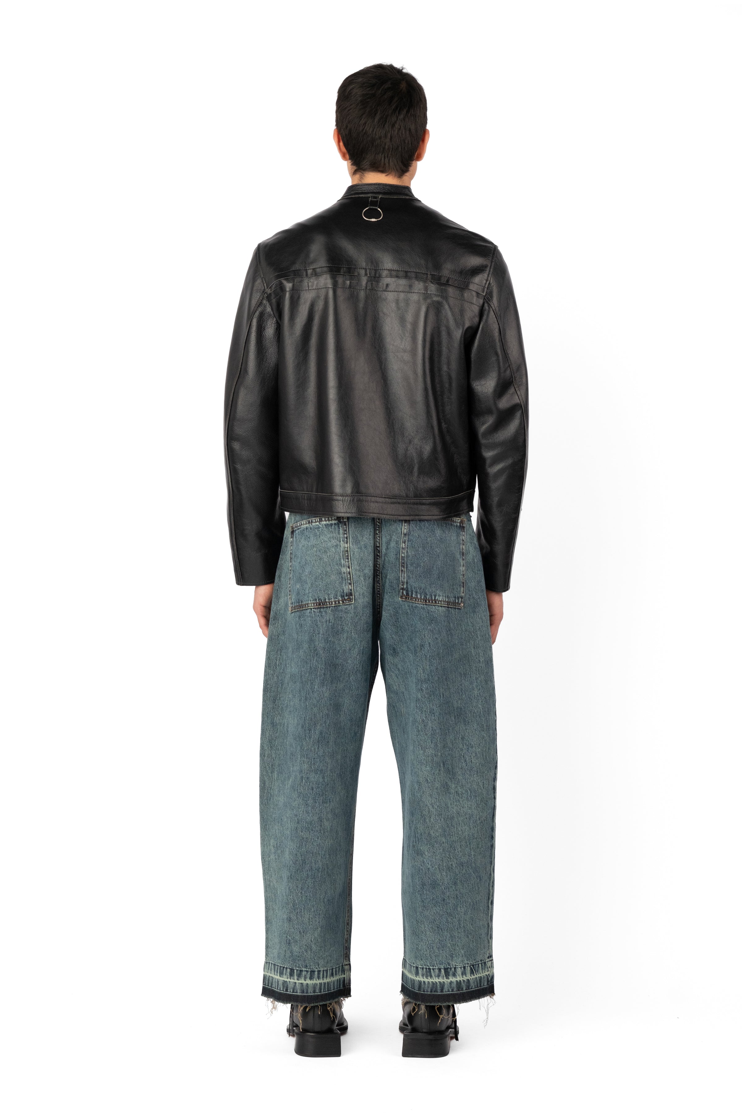 TYP0 TRUCKER LEATHER JACKET BLACK