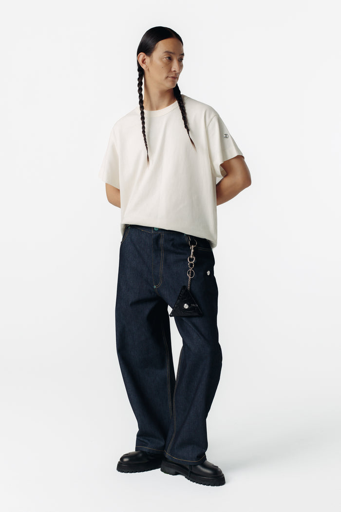 ONIGUIRI COIN POUCH CROCO LEATHER BLACK