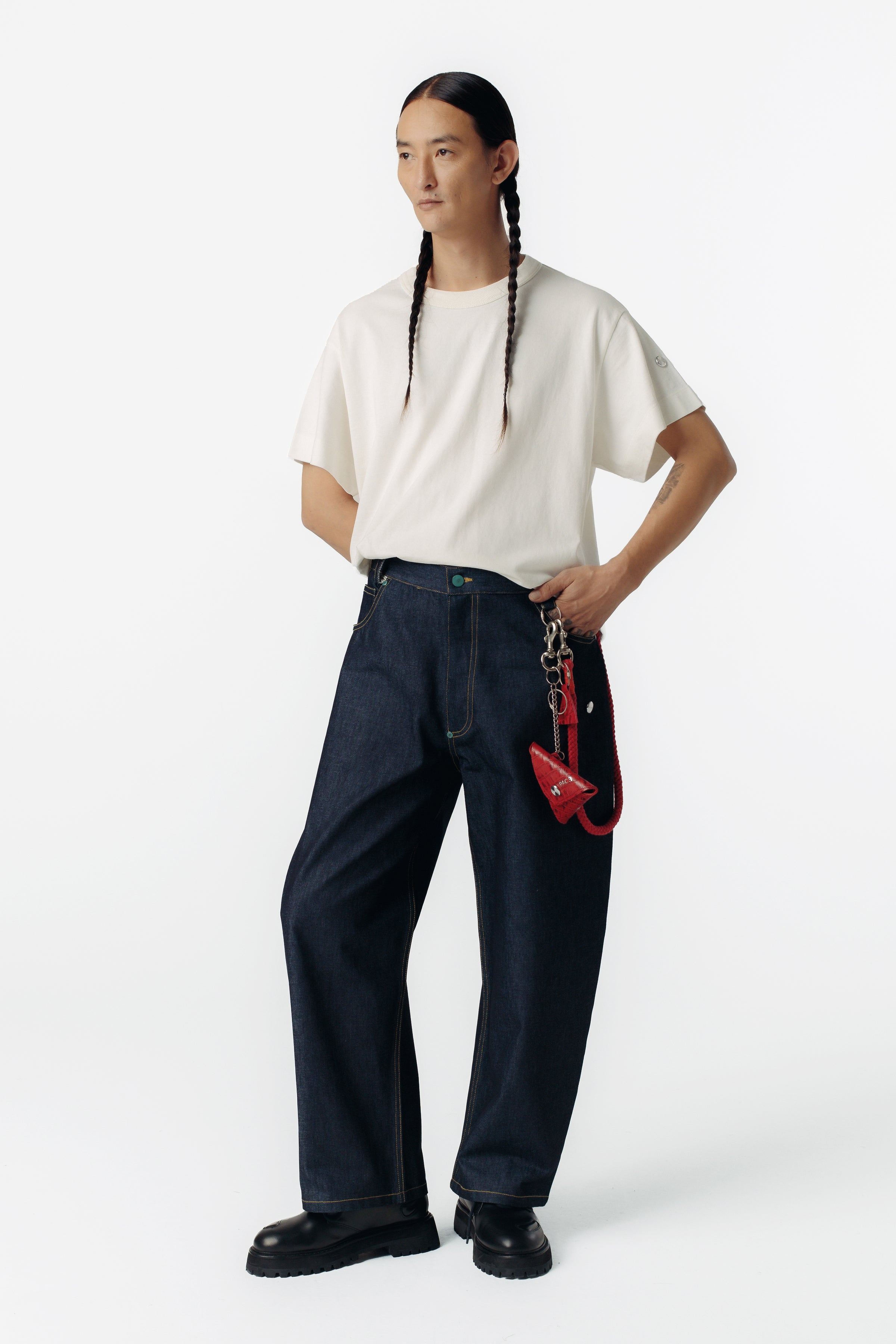 ONIGUIRI COIN POUCH CROCO LEATHER RED