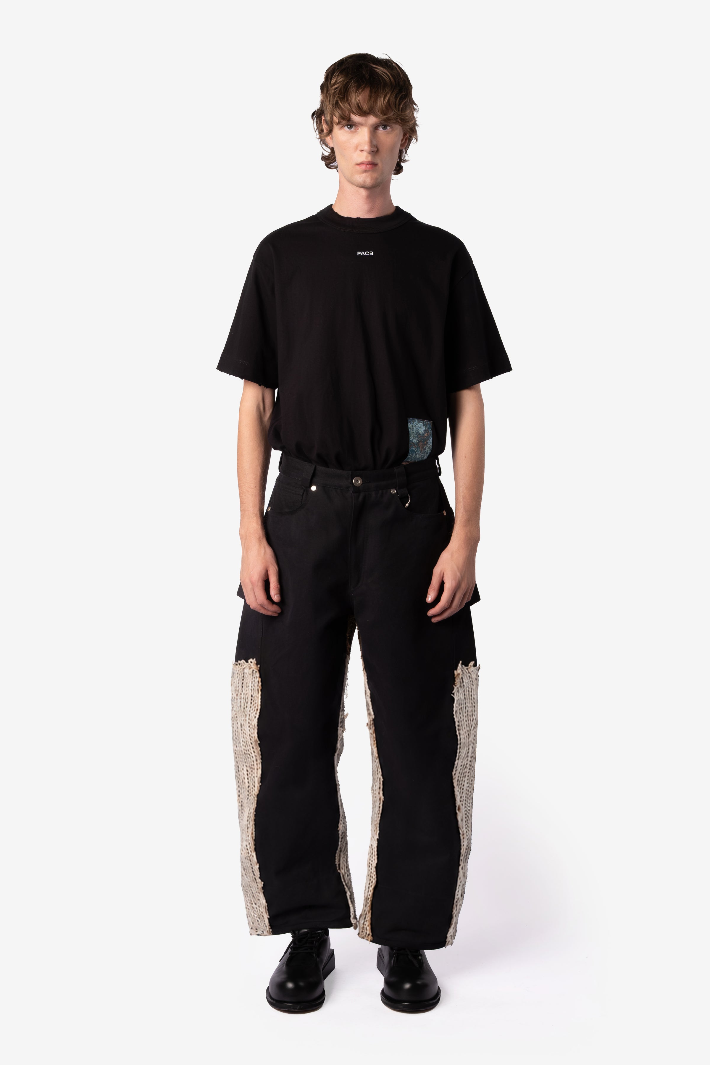CROCHET TELA PANTS BLACK