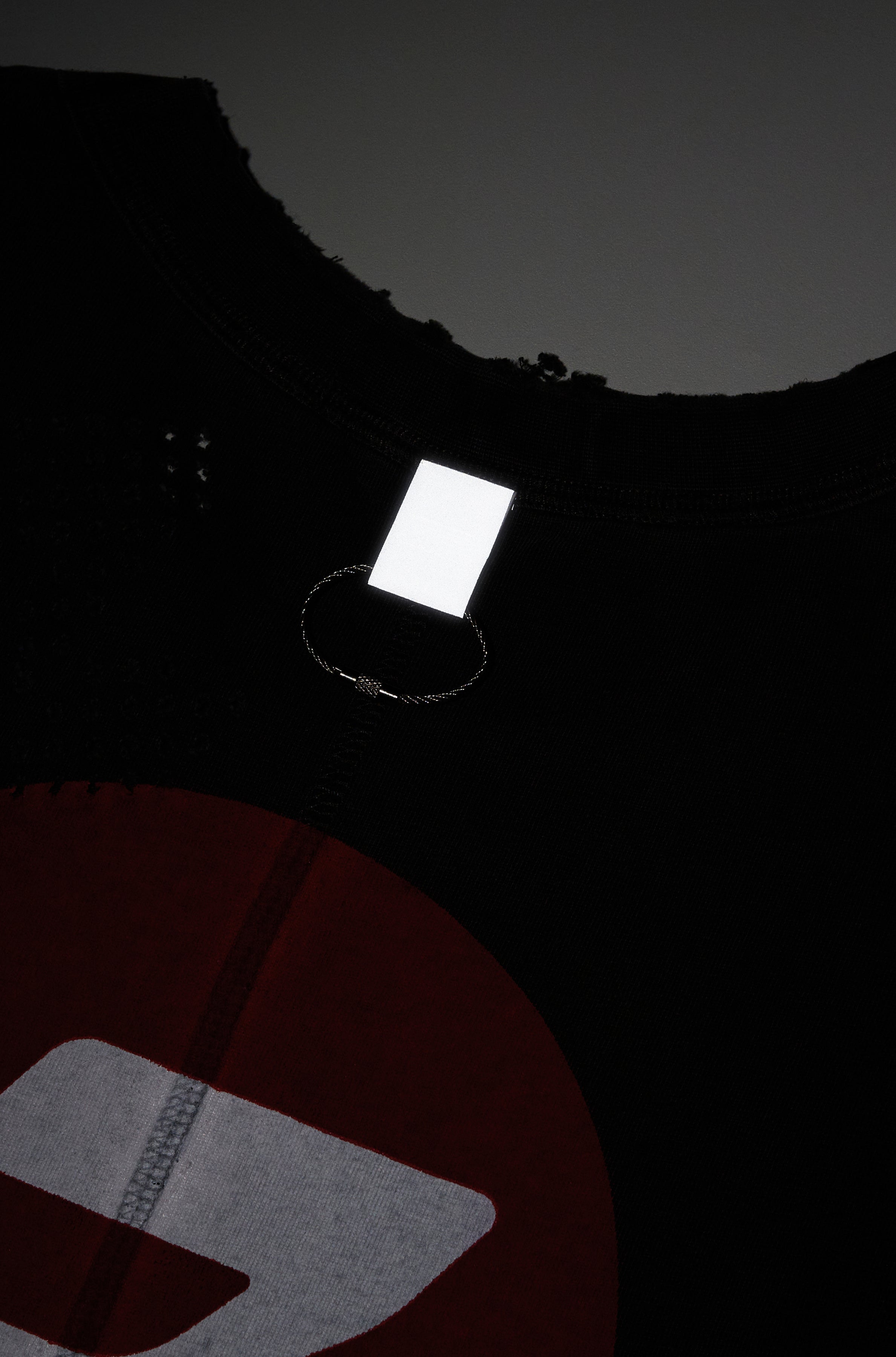 DRUMMER TANK TOP RED LOGO STONE WASHED BLACK
