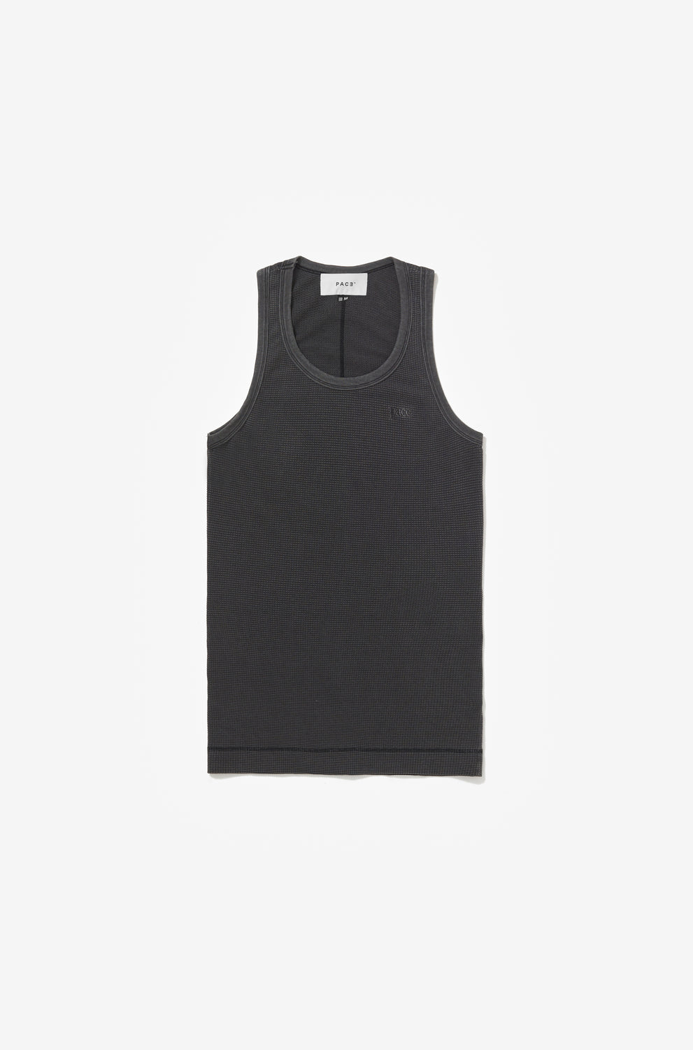 TANK TOP WAFFLE KNIT STONE WASHED BLACK