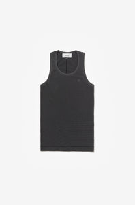 TANK TOP WAFFLE KNIT STONE WASHED BLACK