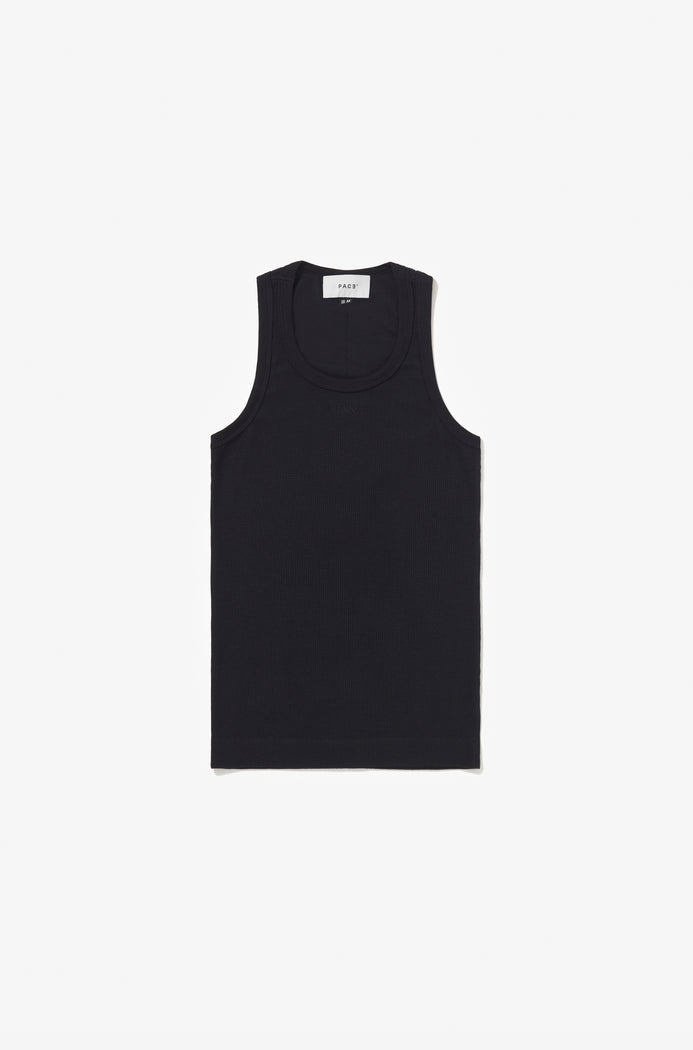 TANK TOP WAFFLE KNIT BLACK
