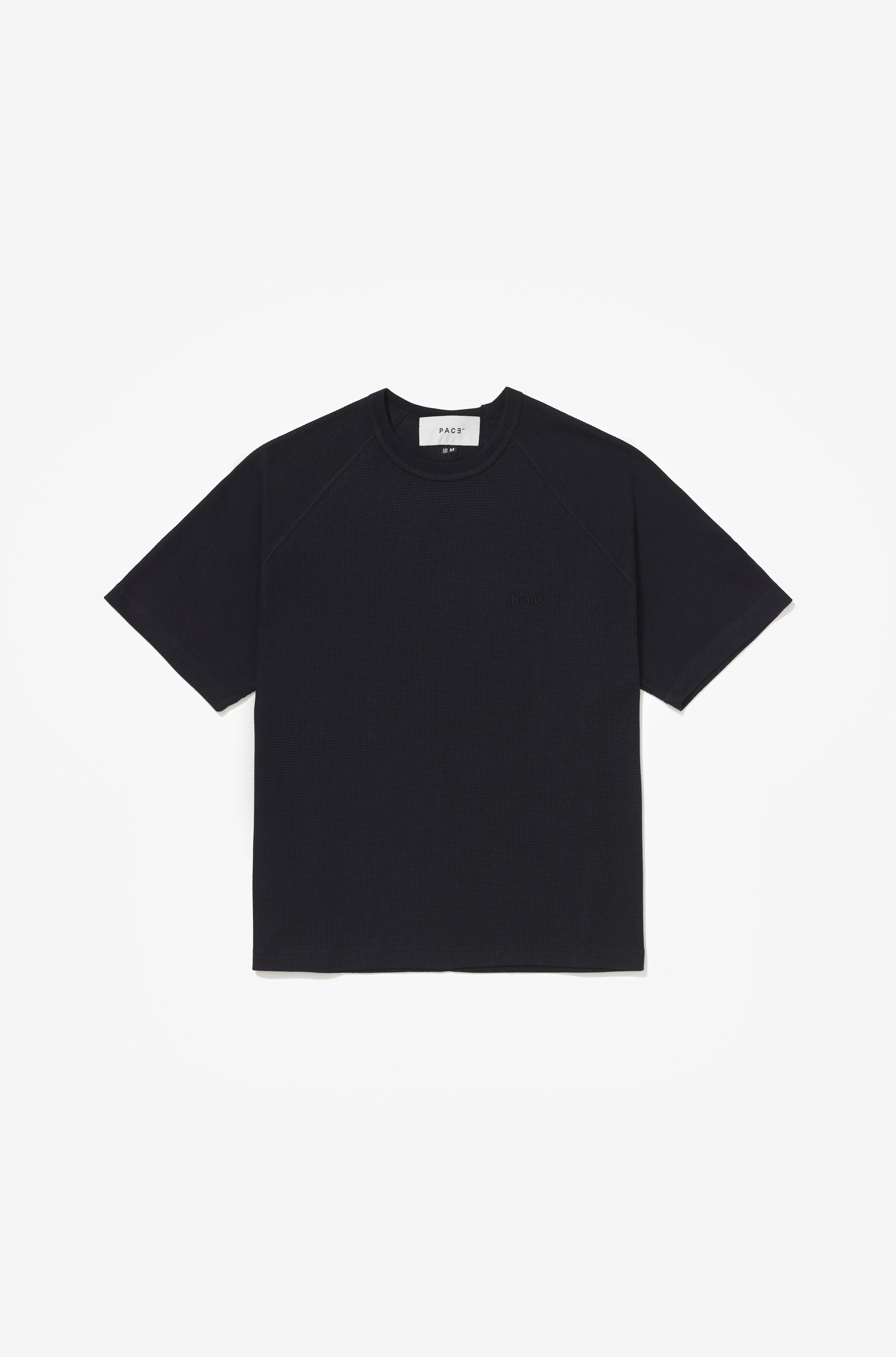 T-SHIRT WAFFLE KNIT BLACK