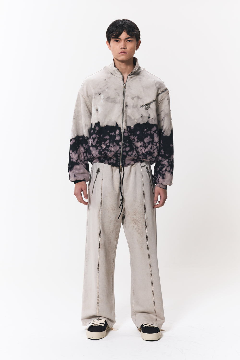 SWEAT FUNNEL JACKET ACID GREY