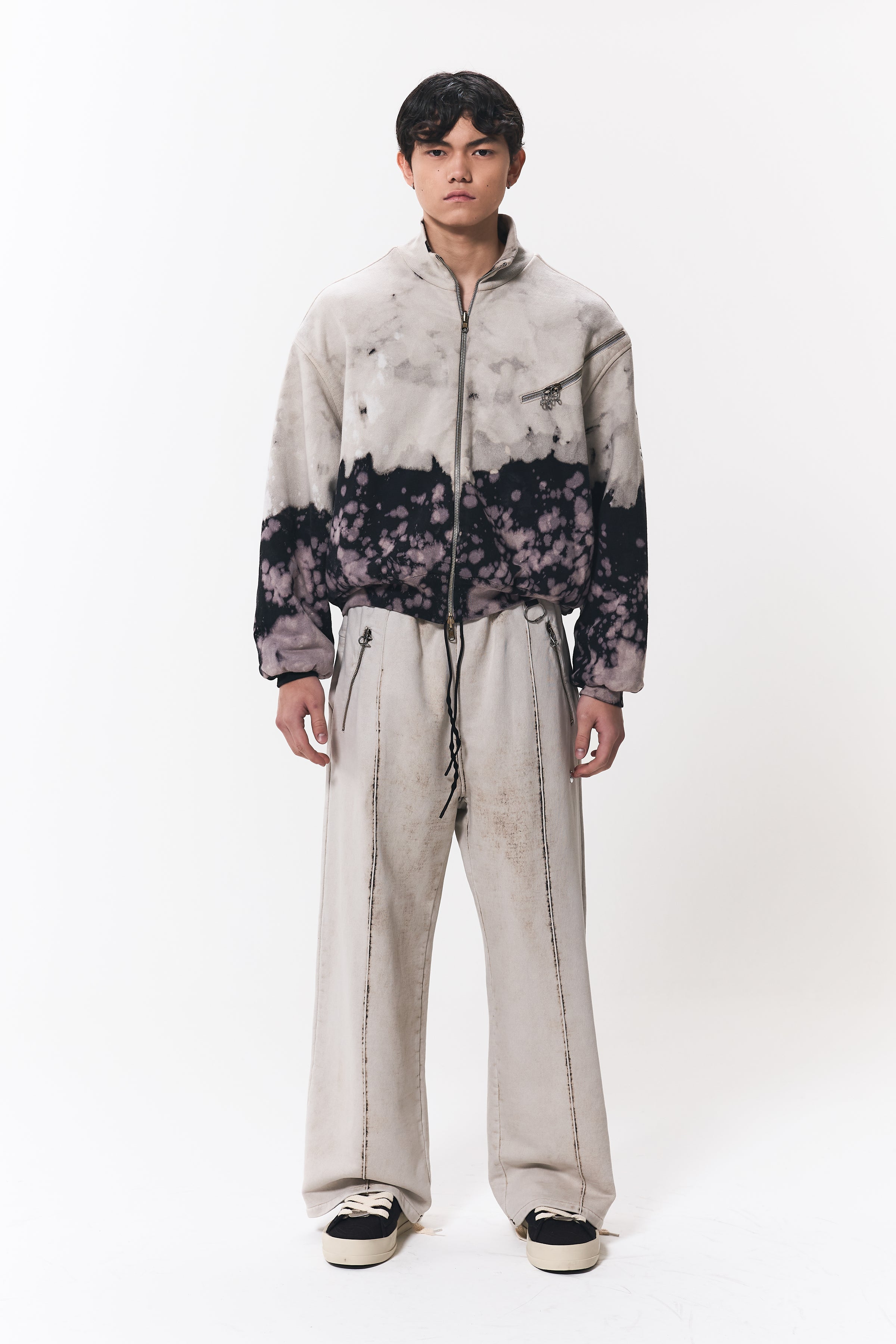 SWEAT FUNNEL JACKET ACID GREY