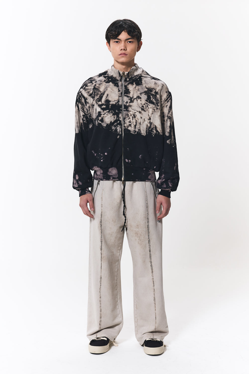 SWEAT FUNNEL JACKET ACID GREY