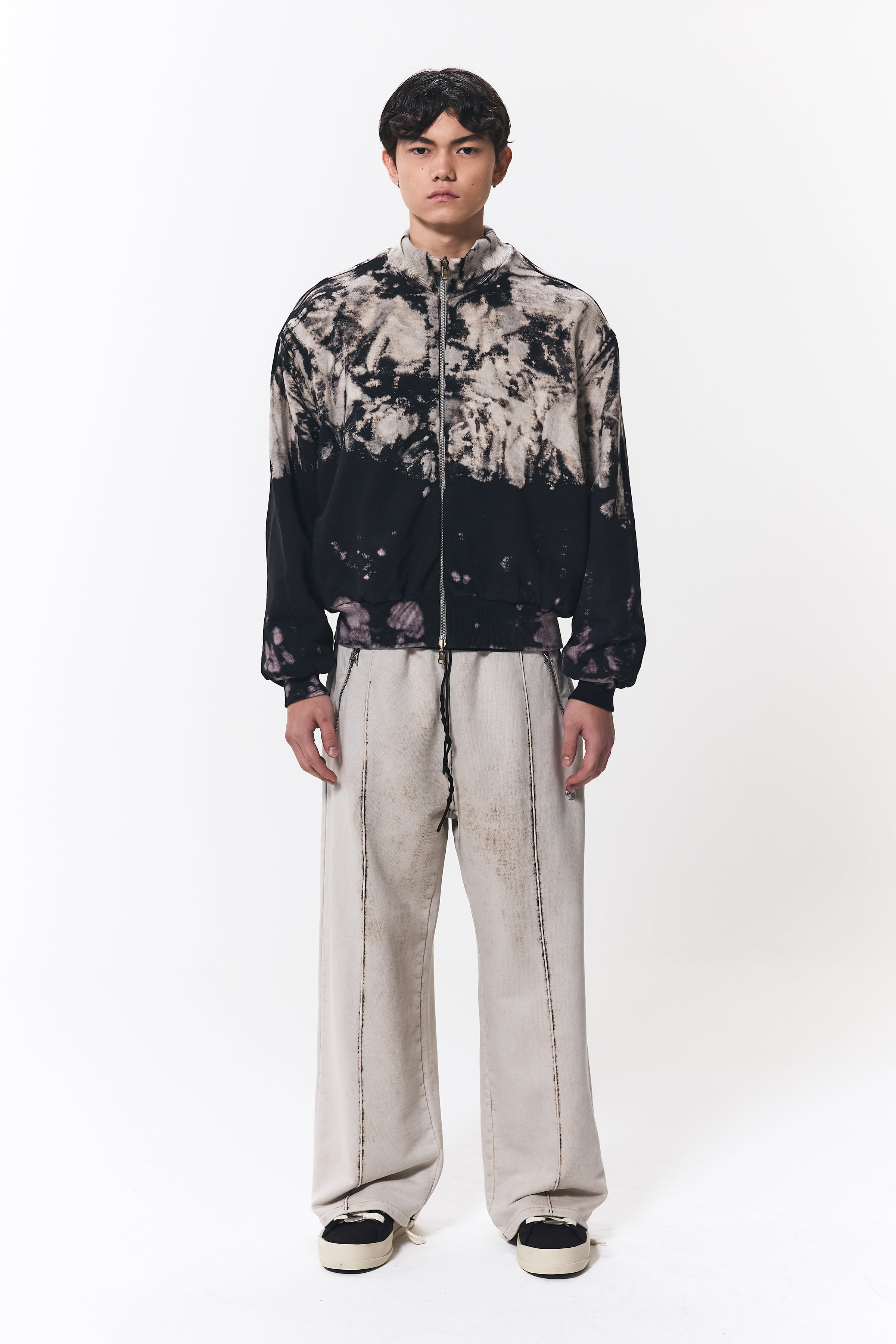 SWEAT FUNNEL JACKET ACID GREY