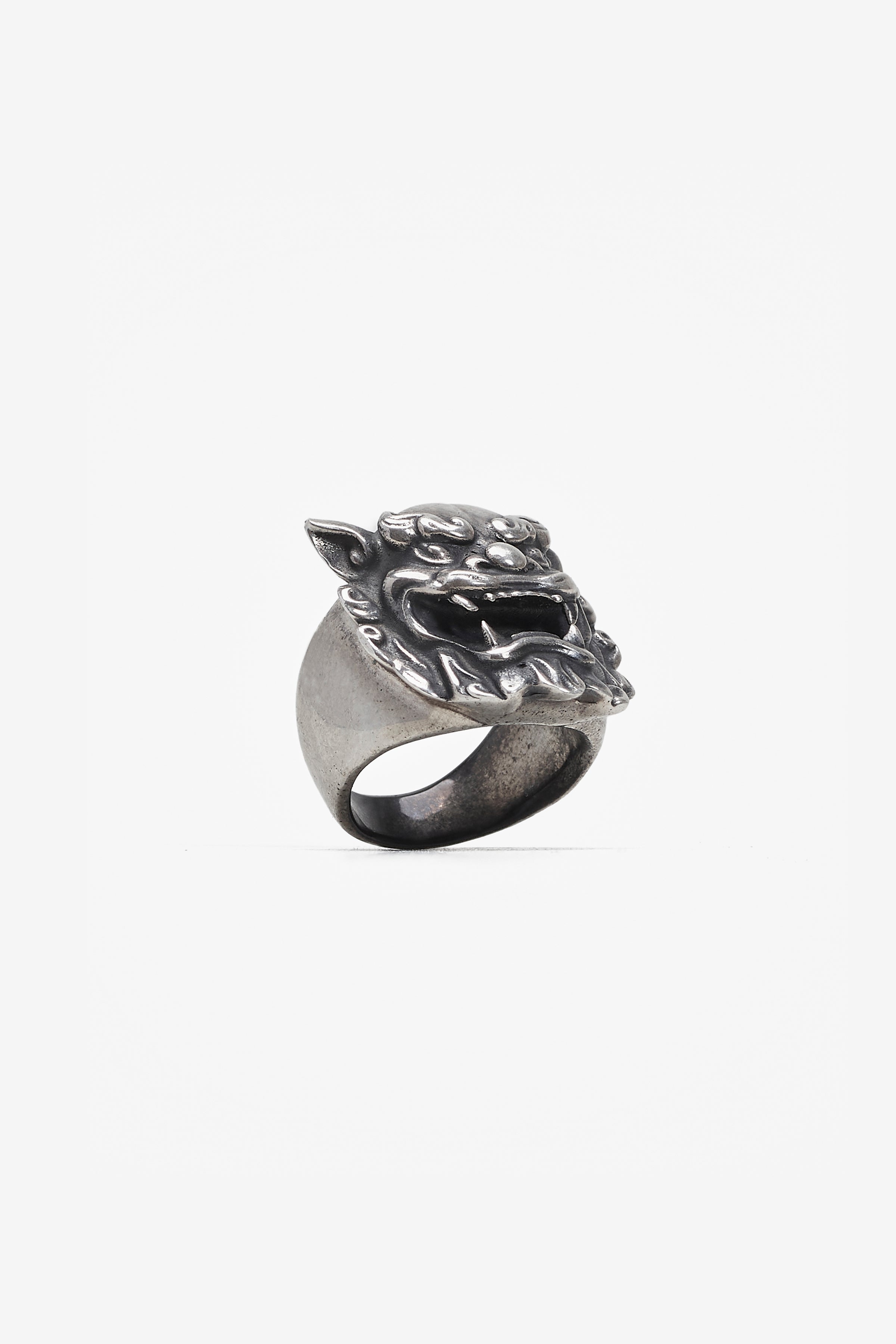 SHISA RING AGED SILVER