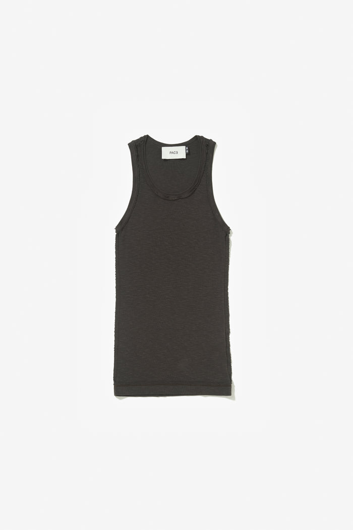 PATTERN TANK TOP STONE WASHED DARK GREY