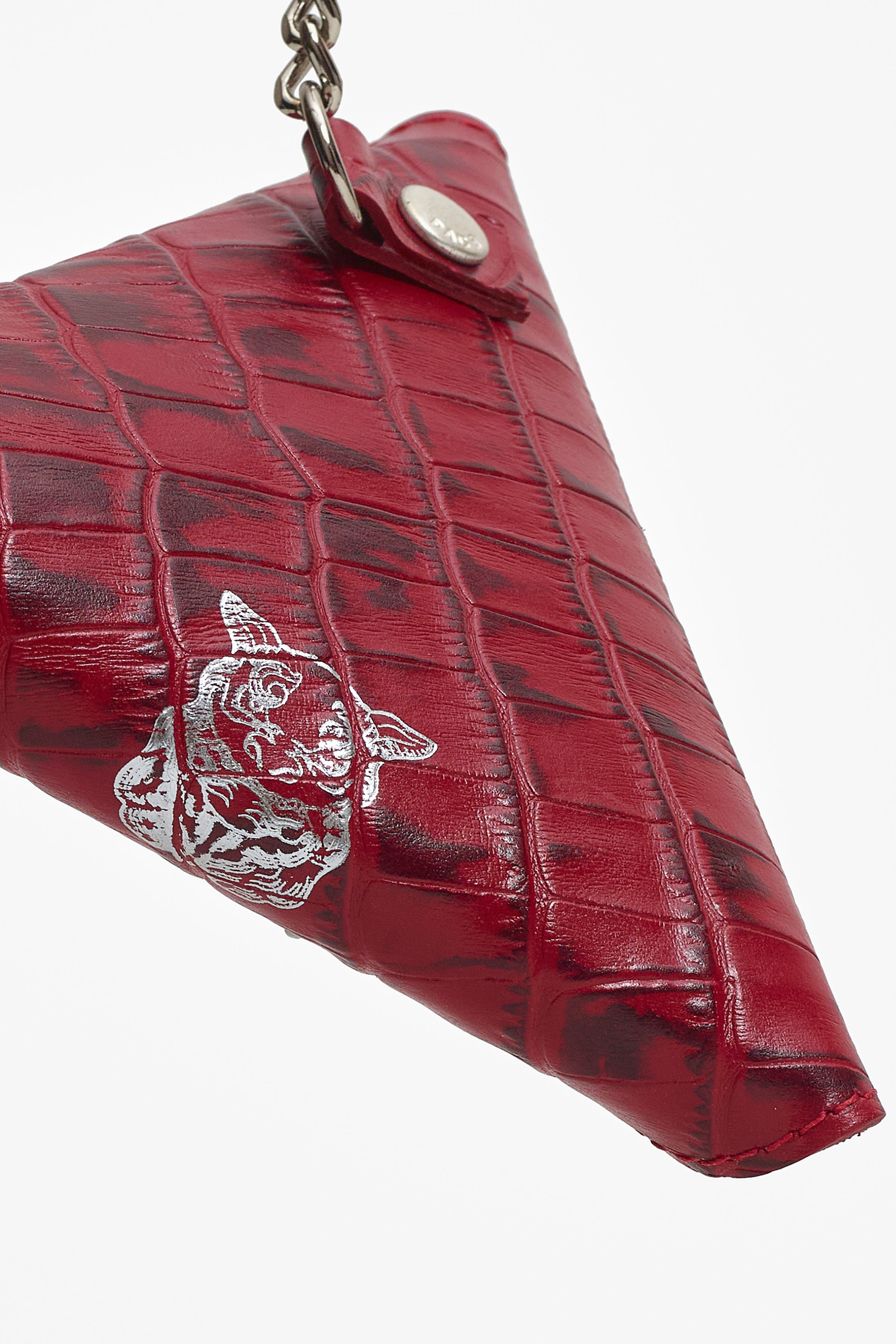 ONIGUIRI COIN POUCH CROCO LEATHER RED