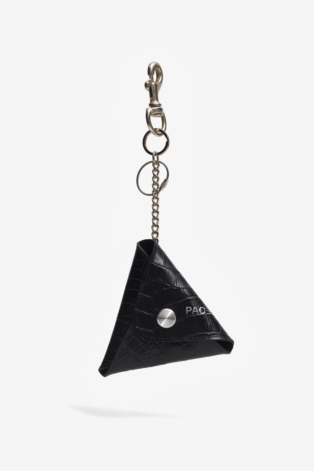 ONIGUIRI COIN POUCH CROCO LEATHER BLACK