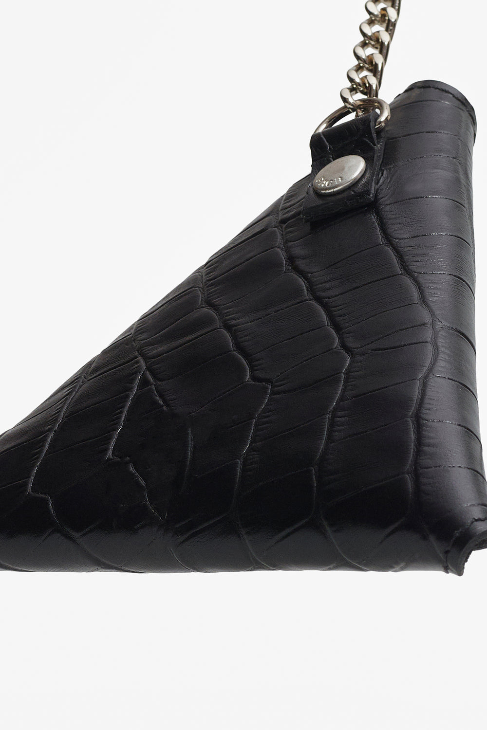 ONIGUIRI COIN POUCH CROCO LEATHER BLACK