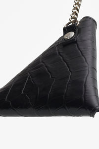 ONIGUIRI COIN POUCH CROCO LEATHER BLACK