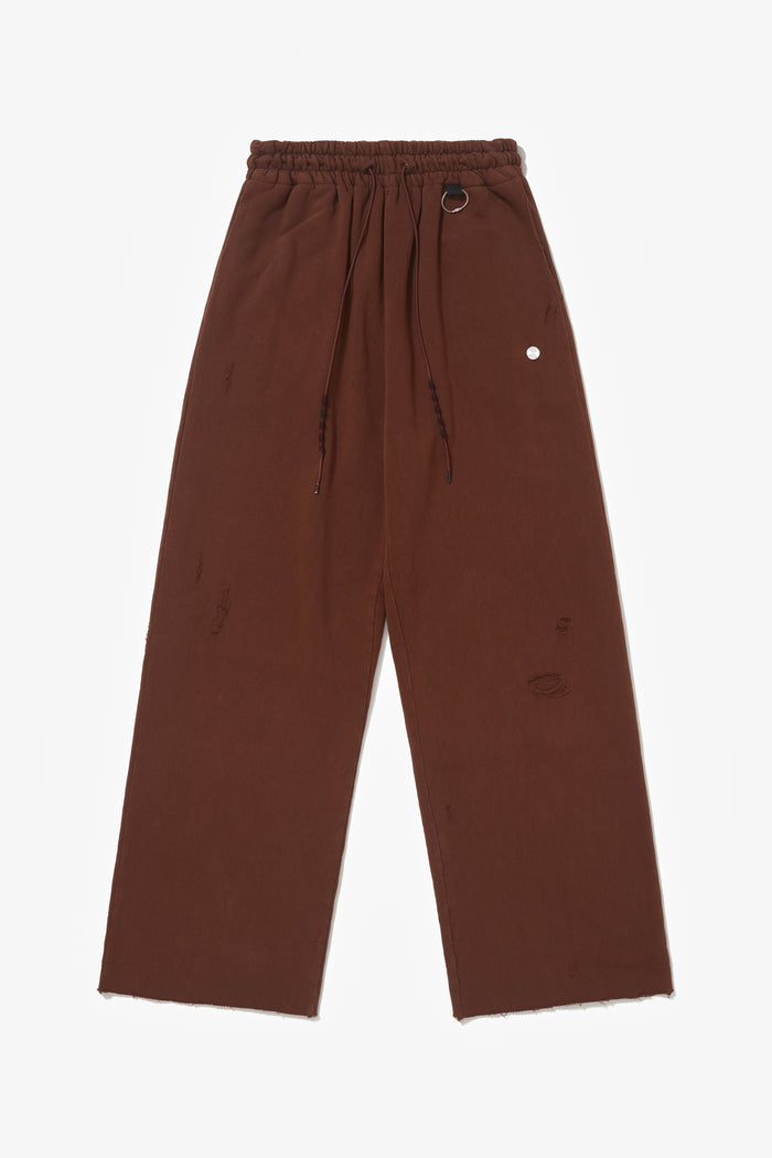 RIPPED SWEATPANTS BROWN